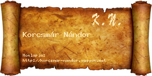 Korcsmár Nándor névjegykártya