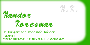 nandor korcsmar business card